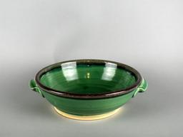 Terri Godfrey Green Studio Art Pottery Bowl with Handles