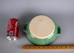 Terri Godfrey Green Studio Art Pottery Bowl with Handles