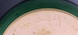 Terri Godfrey Green Studio Art Pottery Bowl with Handles