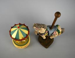 Lot of Carousel Horse Figurine & Enesco Carousel Music Box