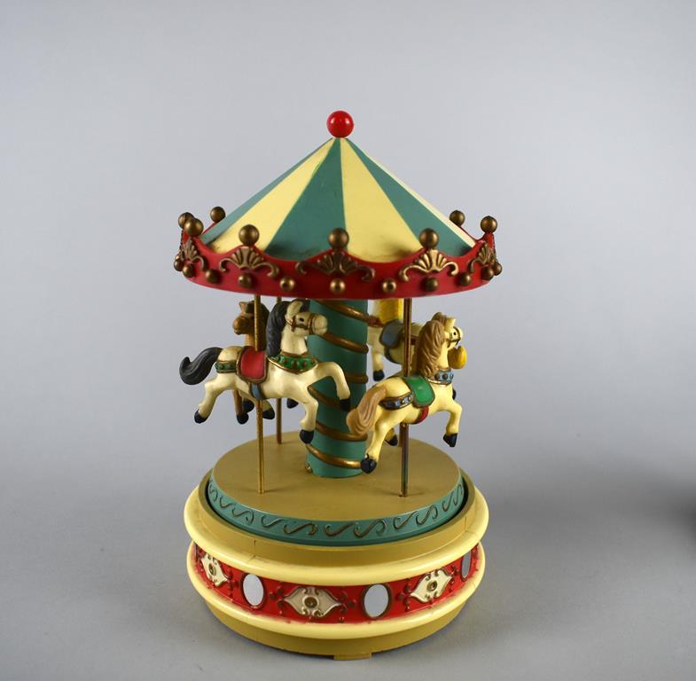 Lot of Carousel Horse Figurine & Enesco Carousel Music Box