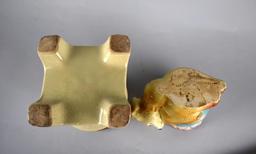 Two Vintage Planters: Pot Bellied Stove & Squirrel with Acorn