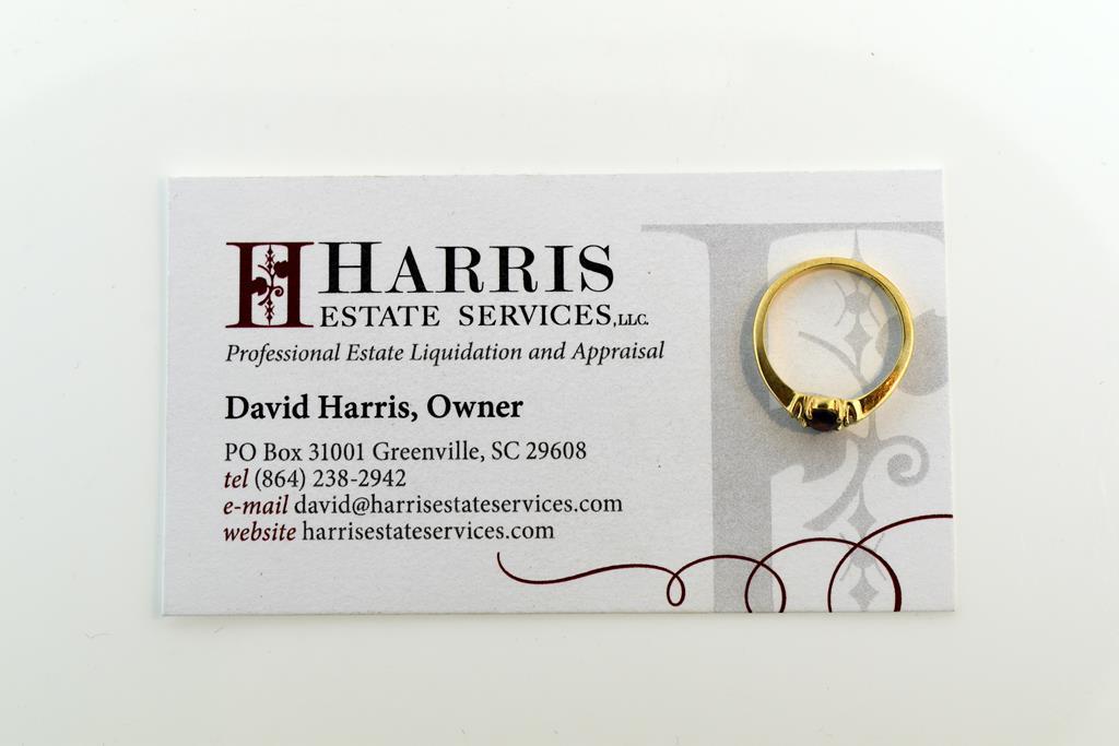 Garnet, Diamond and 14K Gold Ring, Size 5