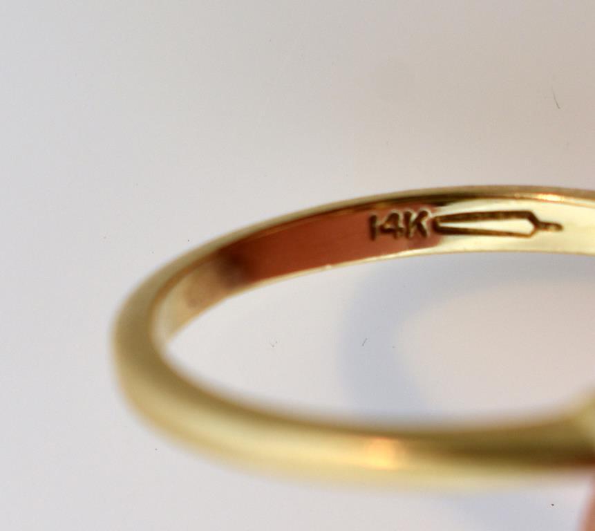 Garnet, Diamond and 14K Gold Ring, Size 5