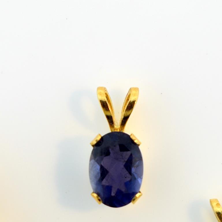 Three 14K Gold and Tanzanite / Amethyst Pendants