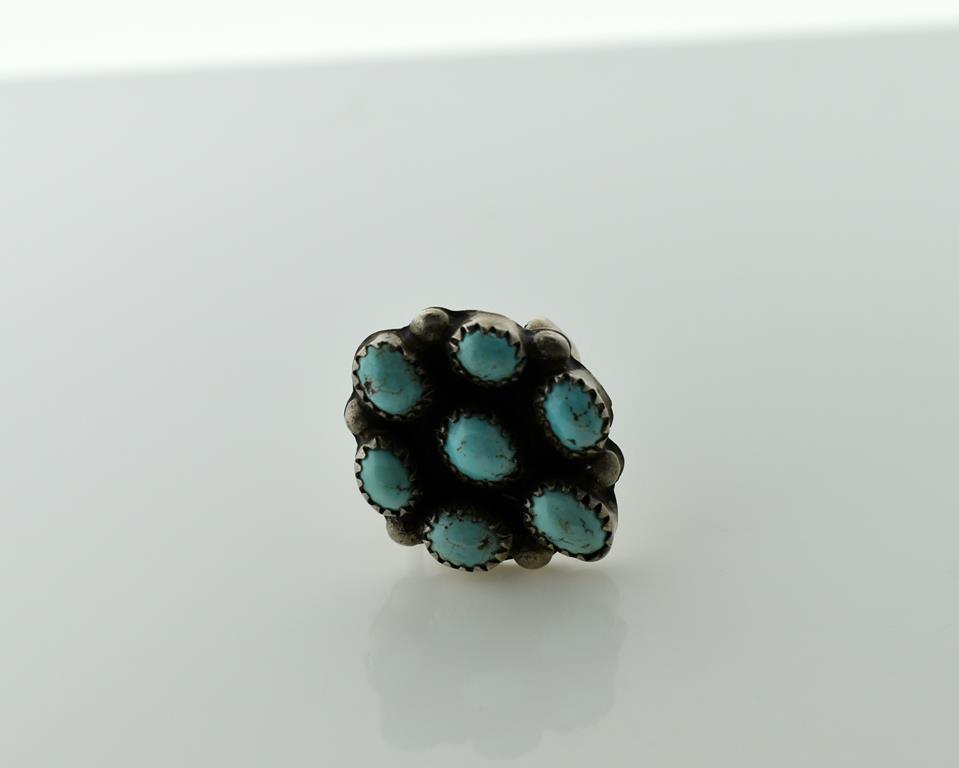Pawn Silver and Turquoise Ring, Size 5.75