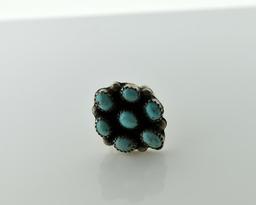Pawn Silver and Turquoise Ring, Size 5.75