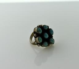 Pawn Silver and Turquoise Ring, Size 5.75
