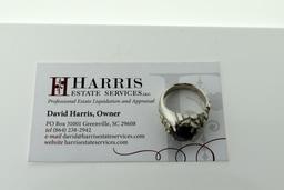 Pawn Silver Nugget Style Ring with 10 mm Lavender Star Sapphire Cabochon