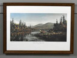 Print of Alfred F. Tait's Adirondack “Autumn Morning, Raquette Lake”, 1872
