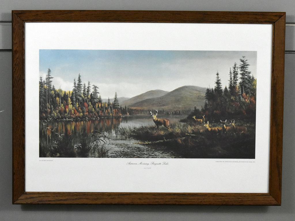 Print of Alfred F. Tait's Adirondack “Autumn Morning, Raquette Lake”, 1872