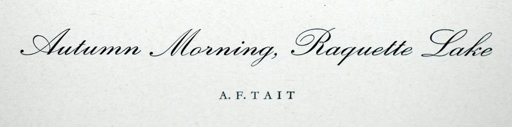 Print of Alfred F. Tait's Adirondack “Autumn Morning, Raquette Lake”, 1872
