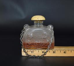 Antique Perfume Bottle with Chain and Organic Stopper