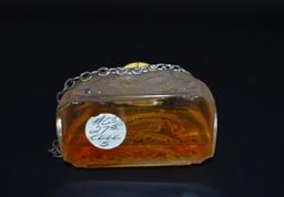Antique Perfume Bottle with Chain and Organic Stopper