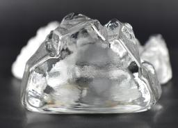 Clear & Frosted Glass Bald Eagle Figural Paperweight or Bookend