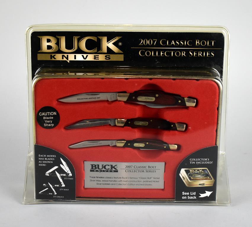 Buck 2007 Classic Bolt Collector Series Pocket Knives with Collector's Tin