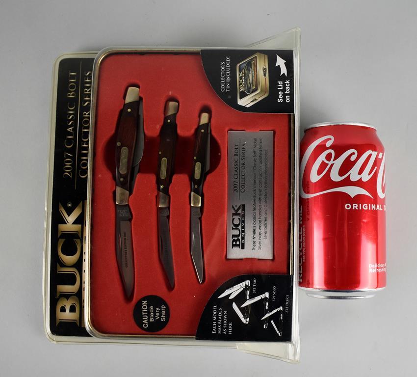 Buck 2007 Classic Bolt Collector Series Pocket Knives with Collector's Tin