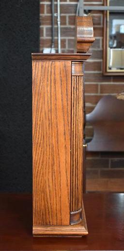 Howard Miller Oak Case Key Wind Shelf Clock Model 613-641 with Hour Strike, USA