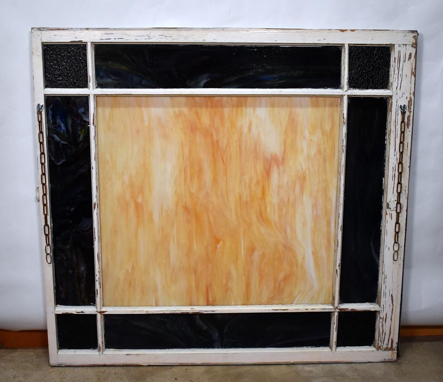 Antique Stained Glass Window Panel