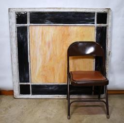 Antique Stained Glass Window Panel