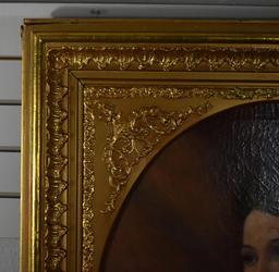 (XIX) 19th C. Portrait of a Lady, Oil on Canvas, Unsigned
