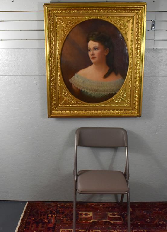 (XIX) 19th C. Portrait of a Lady, Oil on Canvas, Unsigned