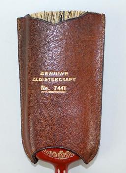 Vintage Valet / Whisk Brush in Leather Cloistercraft Case No. 7441