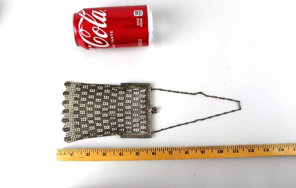 Antique Art Deco Metal Mesh Frame Handbag