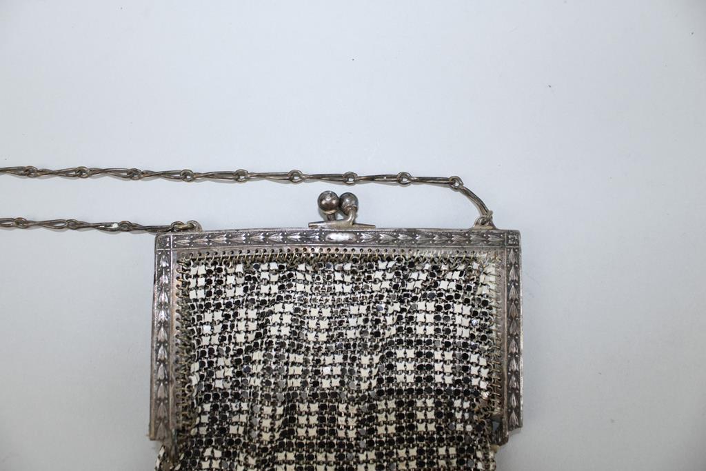 Antique Art Deco Metal Mesh Frame Handbag