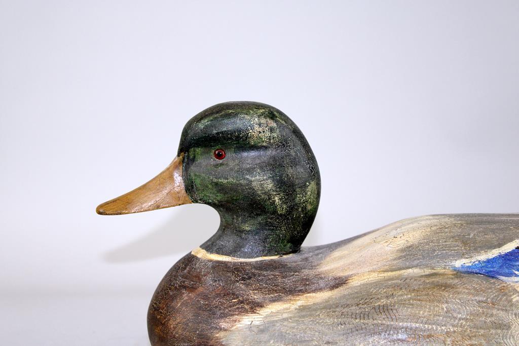 Original Working Leavis Denzer Mallard Drake Duck Decoy, SCWA. Medallion, Weighted