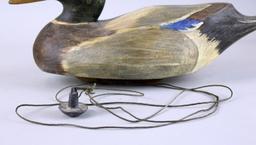 Original Working Leavis Denzer Mallard Drake Duck Decoy, SCWA. Medallion, Weighted