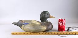 Original Working Leavis Denzer Mallard Drake Duck Decoy, SCWA. Medallion, Weighted