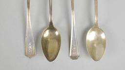Four Alvin Co. Sterling Silver Serving Spoons