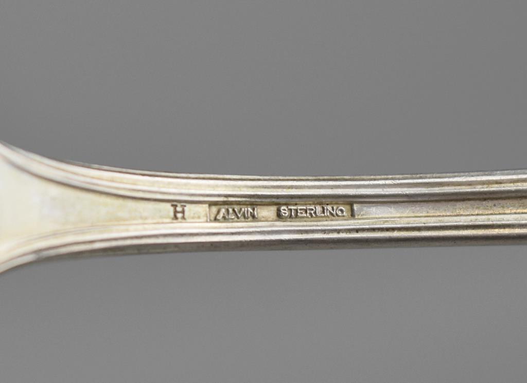 Four Alvin Co. Sterling Silver Serving Spoons