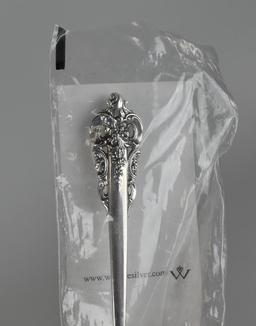 Set of 10 Wallace Silversmiths Grand Baroque Sterling Silver Child's Spoons or 5 'O Clock Spoons