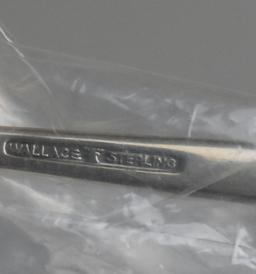 Set of 10 Wallace Silversmiths Grand Baroque Sterling Silver Child's Spoons or 5 'O Clock Spoons