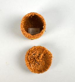 Lot of Two Miniature Handwoven Baskets