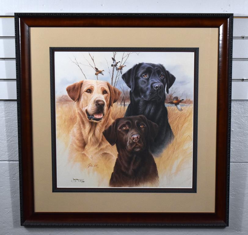 James Killen (American, 1934-2024) Ltd. Ed. (70/980) “Great Hunt Dog Labs” Print, Signed
