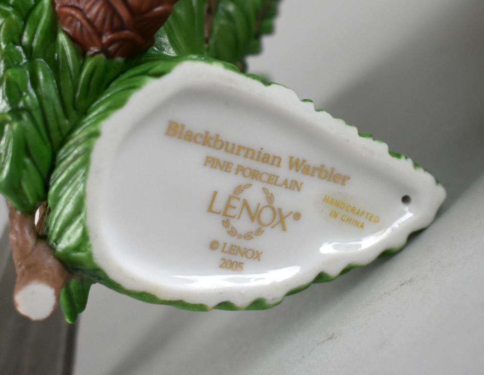 Two Lenox Porcelain Bird Figurines: Blackburnian Warbler & Dickcissel