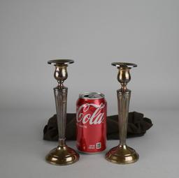 Pair of Weighted Sterling Silver Candlesticks