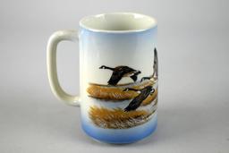 Lot of Duck Themed Items: Otagiri Mug, Duck Head Cork, & Wooden Trinket Box