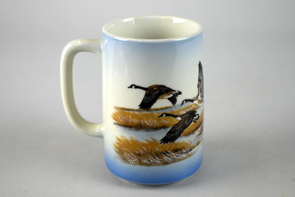 Lot of Duck Themed Items: Otagiri Mug, Duck Head Cork, & Wooden Trinket Box