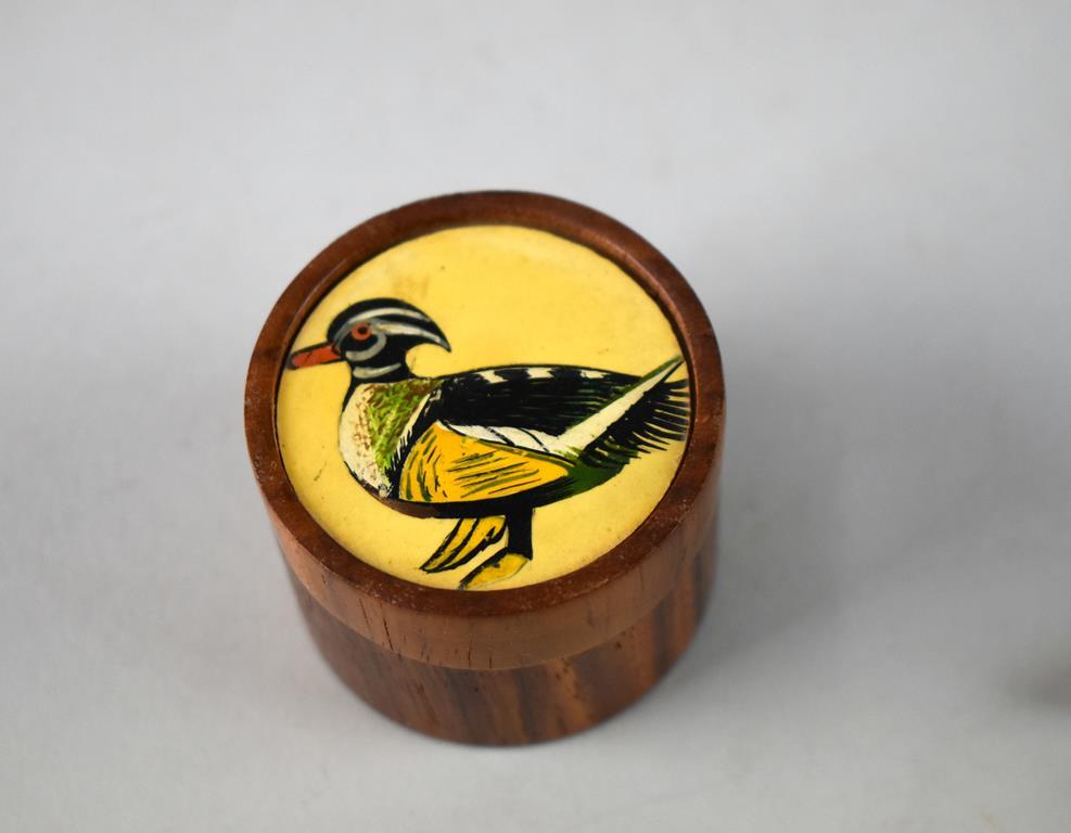Lot of Duck Themed Items: Otagiri Mug, Duck Head Cork, & Wooden Trinket Box