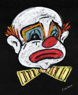 Fulmer (XX-XXI) Pair of Clown Face Pastels, Signed