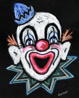Fulmer (XX-XXI) Pair of Clown Face Pastels, Signed