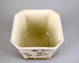 Hand Painted Octagonal Planter with Mallard Duck Theme, Italy