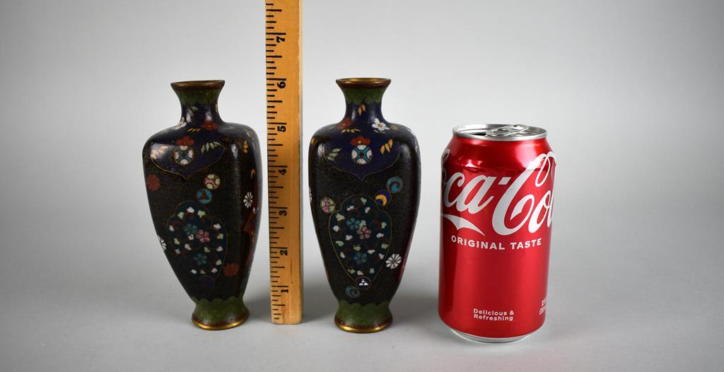 Pair of Small Oriental Cloisonne Vases
