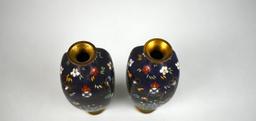 Pair of Small Oriental Cloisonne Vases