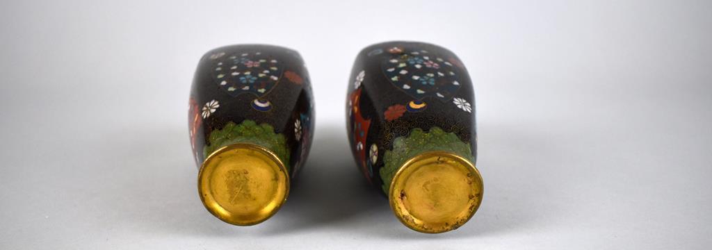 Pair of Small Oriental Cloisonne Vases