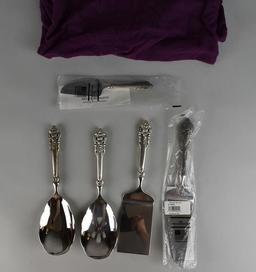 Set of Five Wallace Grande Baroque Sterling Silver Handle Serving Pieces